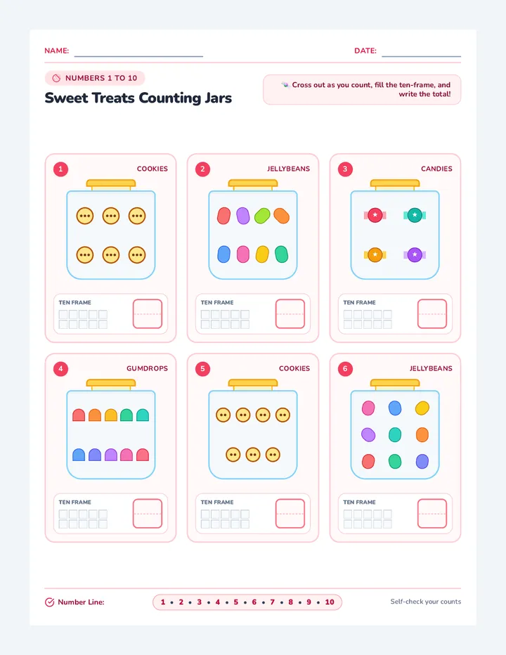 Sweet Treats Jar Worksheet