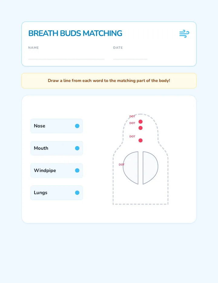 Breath Buds Worksheet
