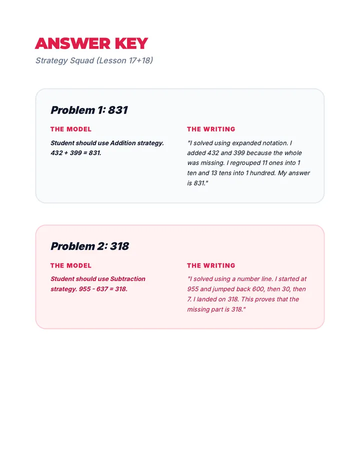 Strategy Squad Answer Key