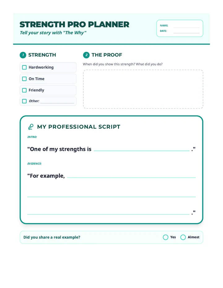 Strength Pro Planner Worksheet