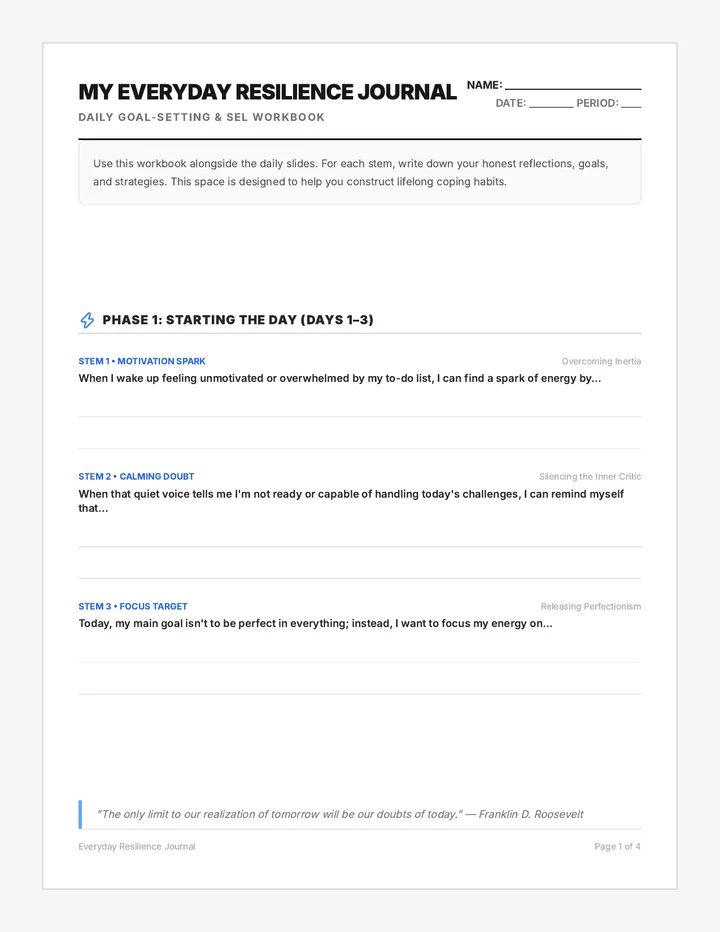 Grit Journal Template