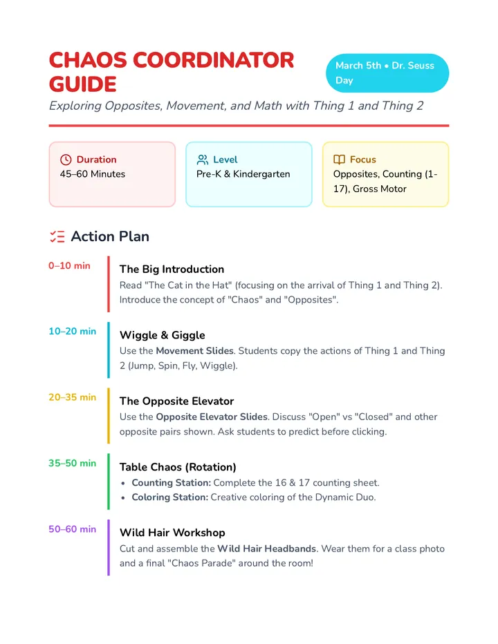 Chaos Coordinator Teacher Guide