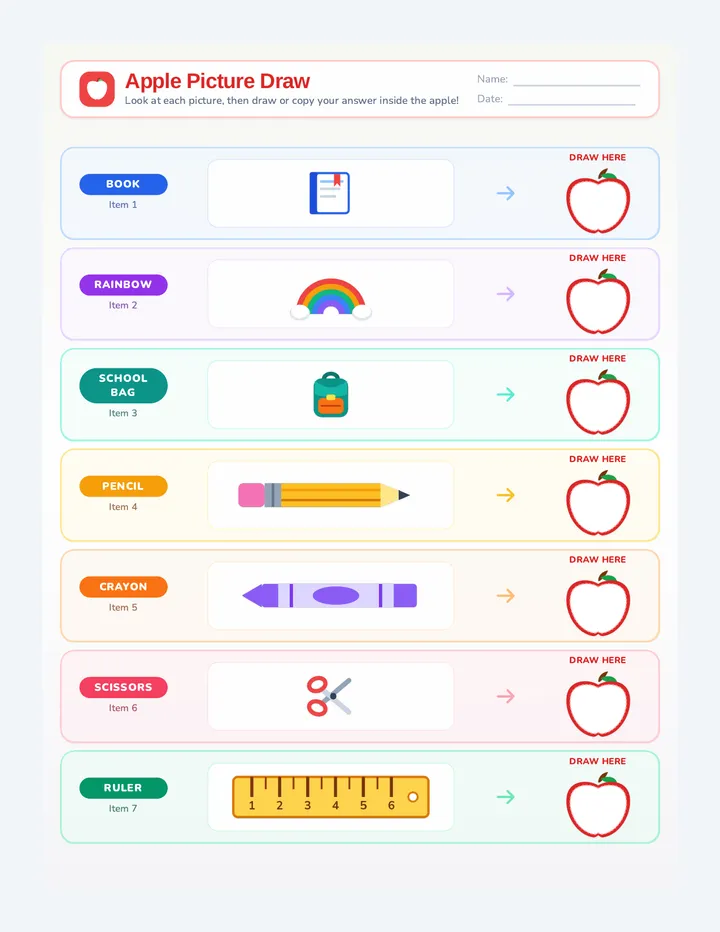 School Count Apple Worksheet