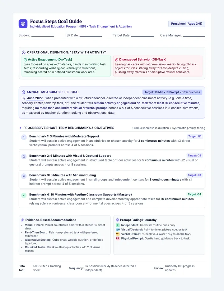 Focus Steps Goal Guide