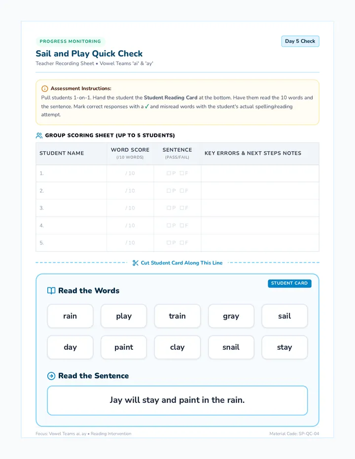 Quick Check Assessment