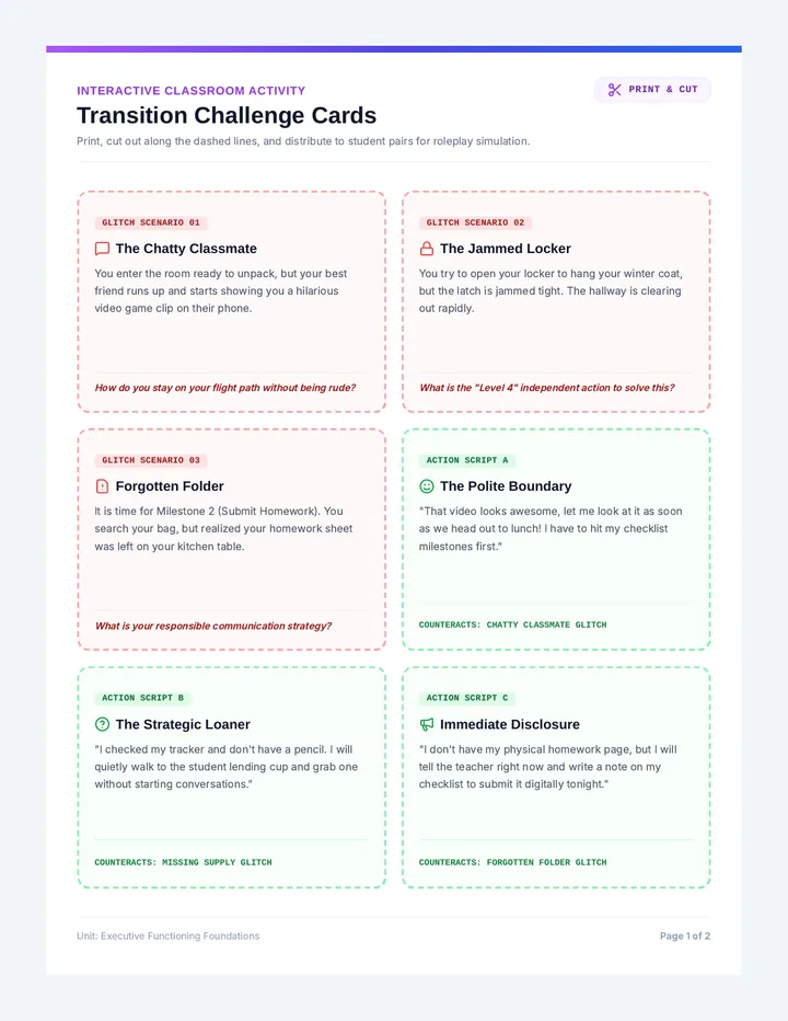 Transition Challenge Cards