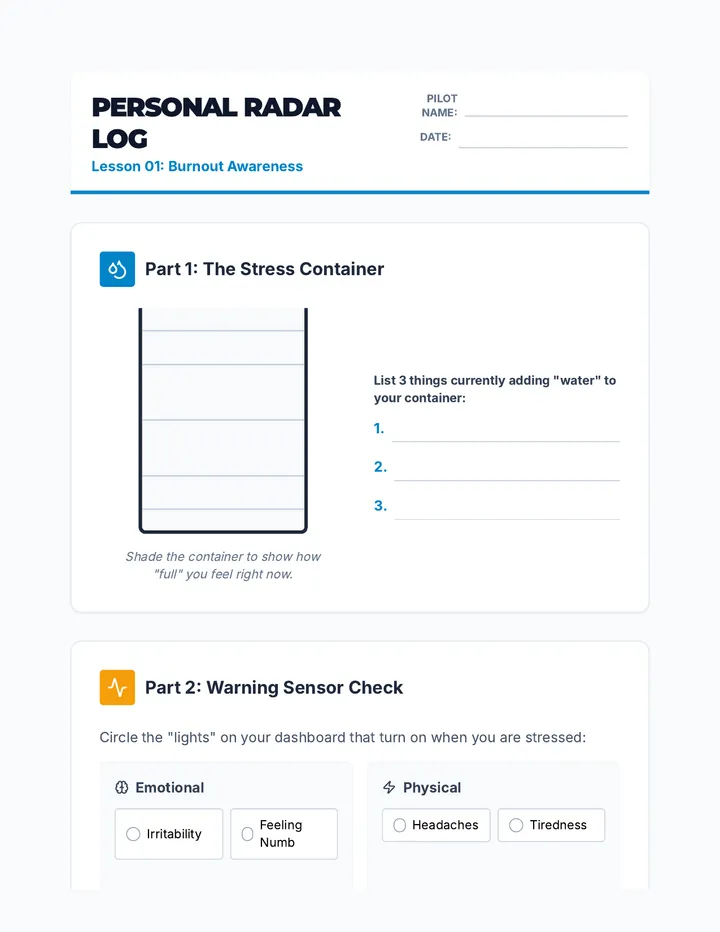 Personal Radar Worksheet