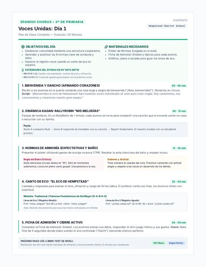 Voces Unidas Teacher Plan