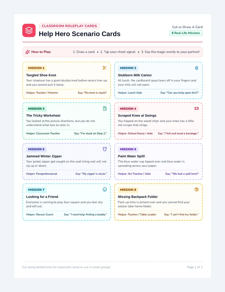 Help Hero Scenario Game