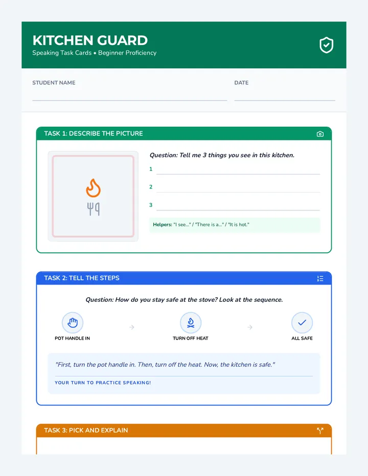 Safety Talk Task Cards