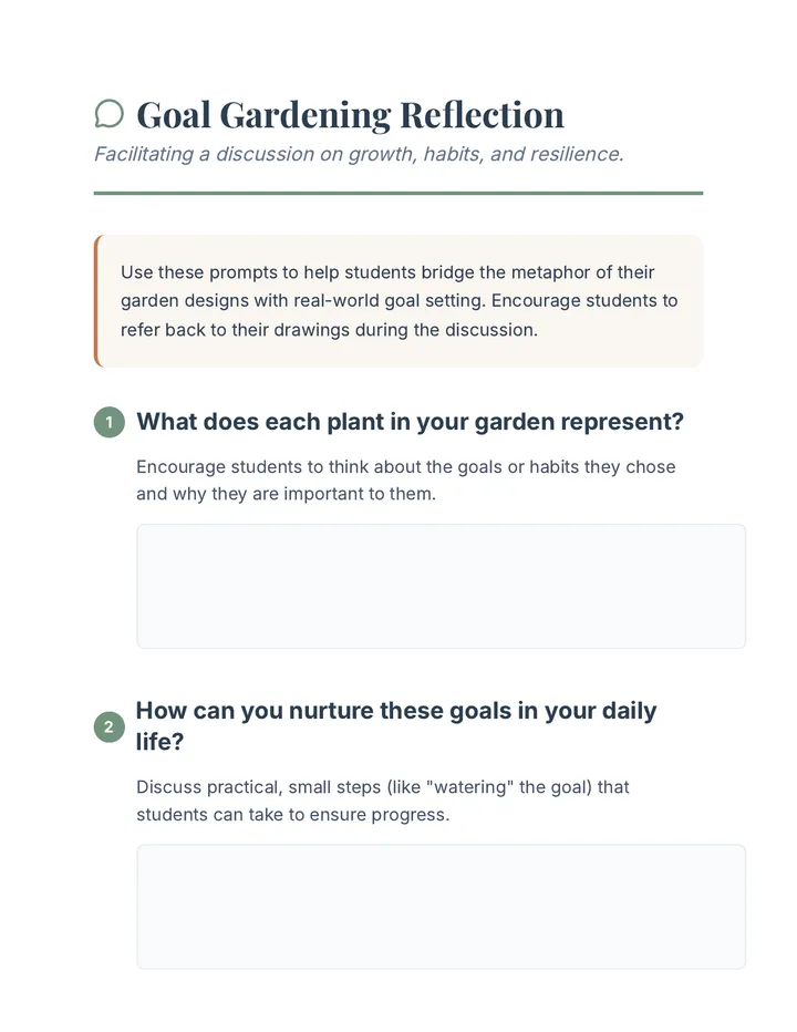 Goal Gardening Reflection Guide
