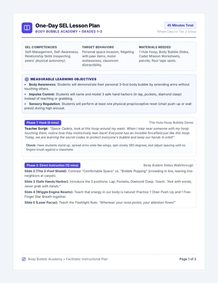 Space Cadet Lesson Plan