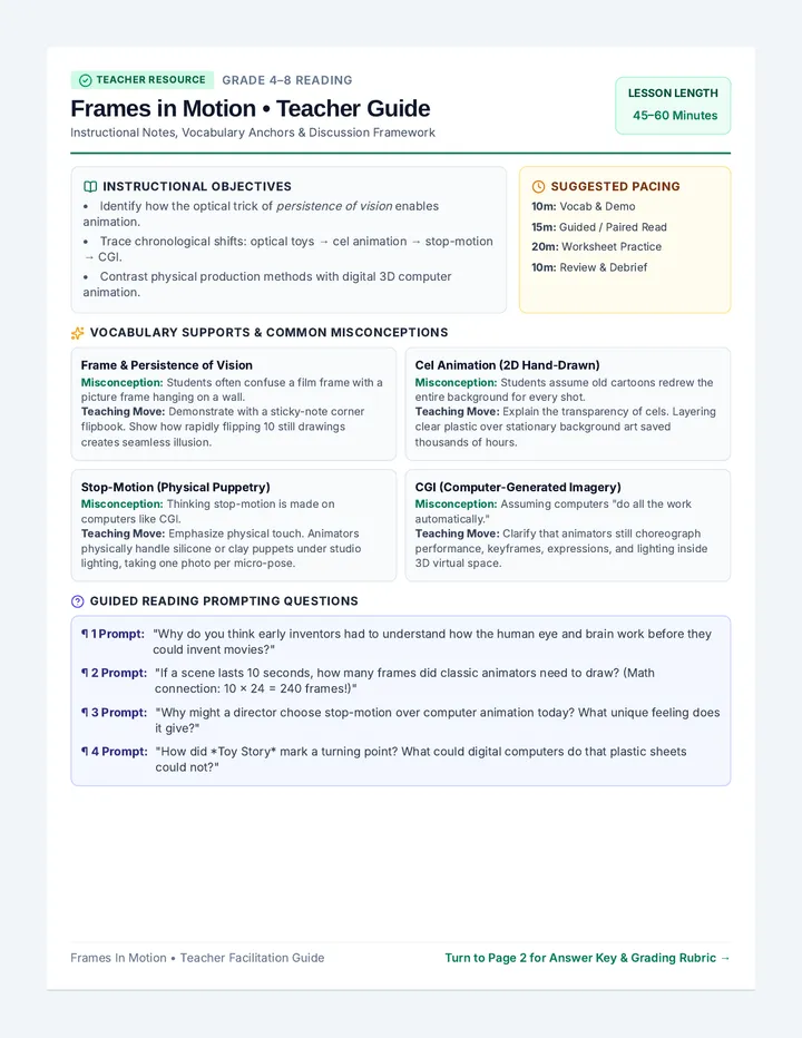 Frames In Motion Answer Key