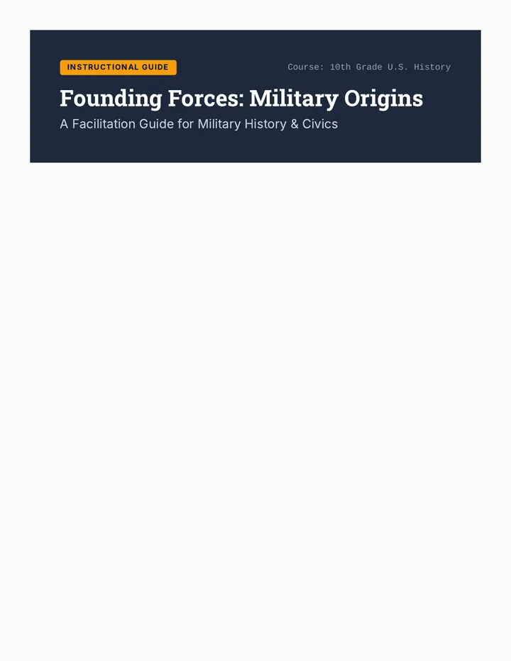 Military Origins Teacher Guide