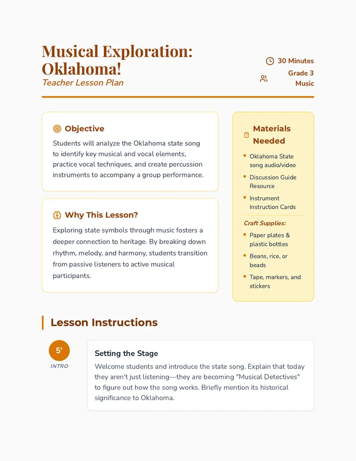 Sooner Song Teacher Plan