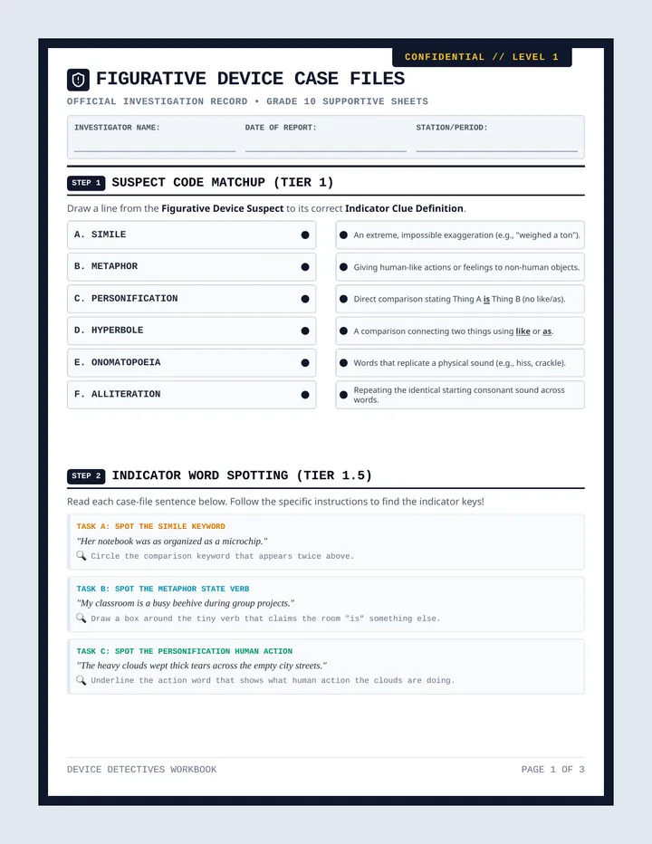 Device Detectives Case Files Worksheets