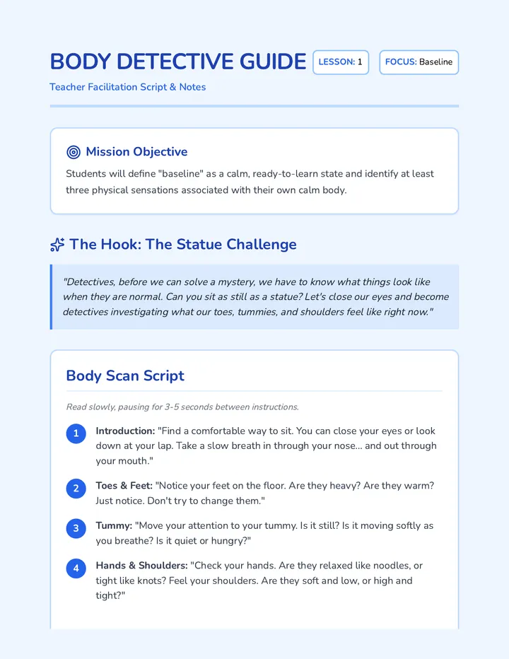 Body Scan Teacher Script