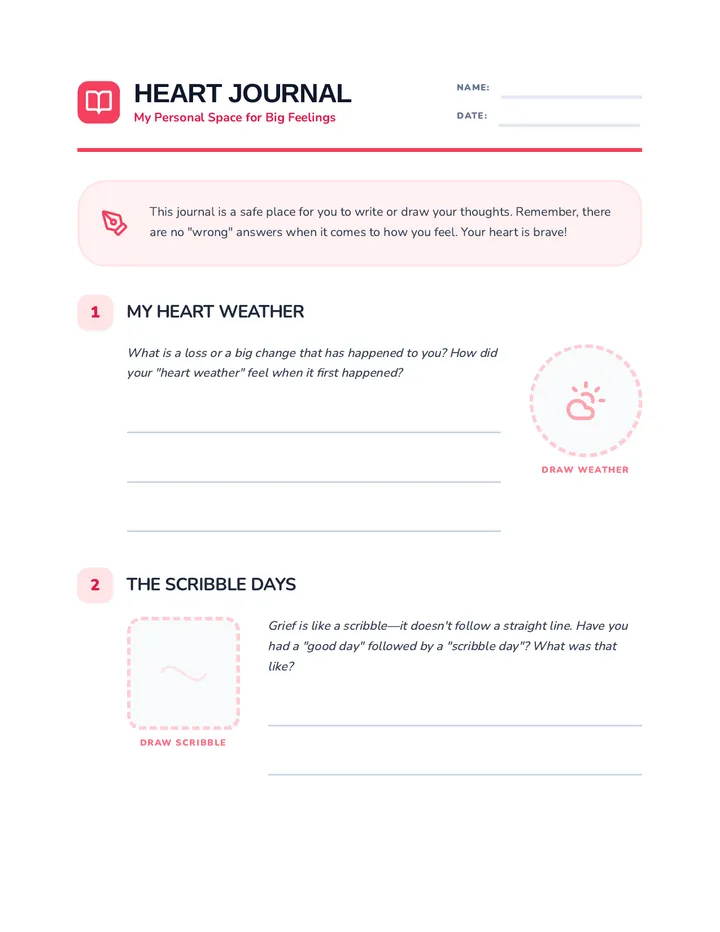 Heart Compass Journaling Worksheet