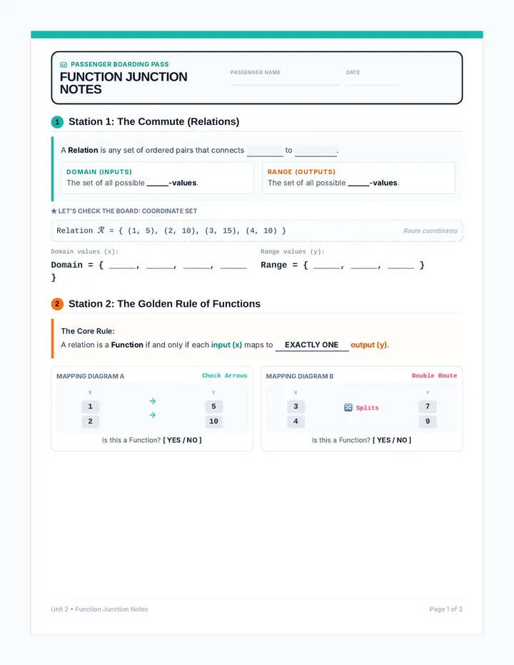 Function Junction Guided Notes