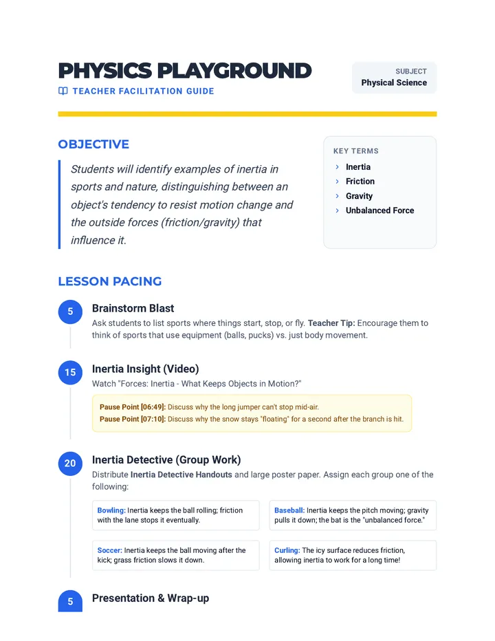 Physics Playground Teacher Guide