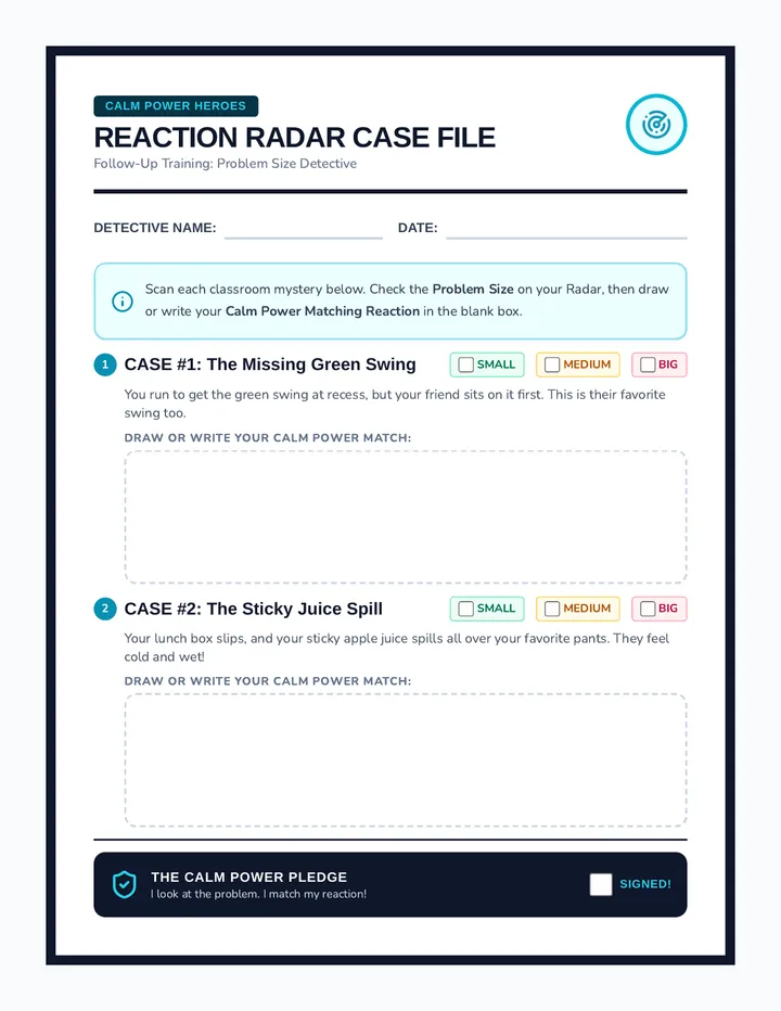 Reaction Radar Worksheet