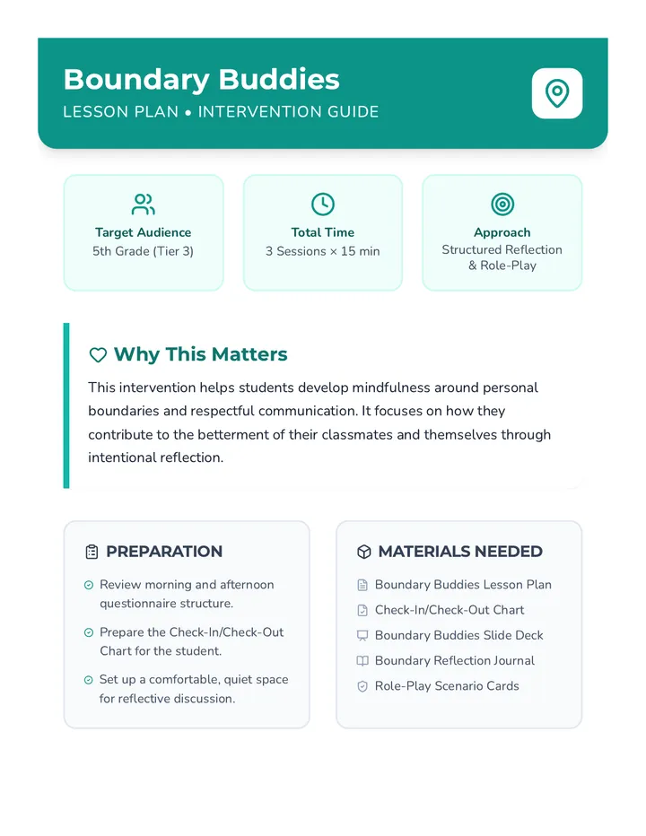 Boundary Buddies Lesson Plan