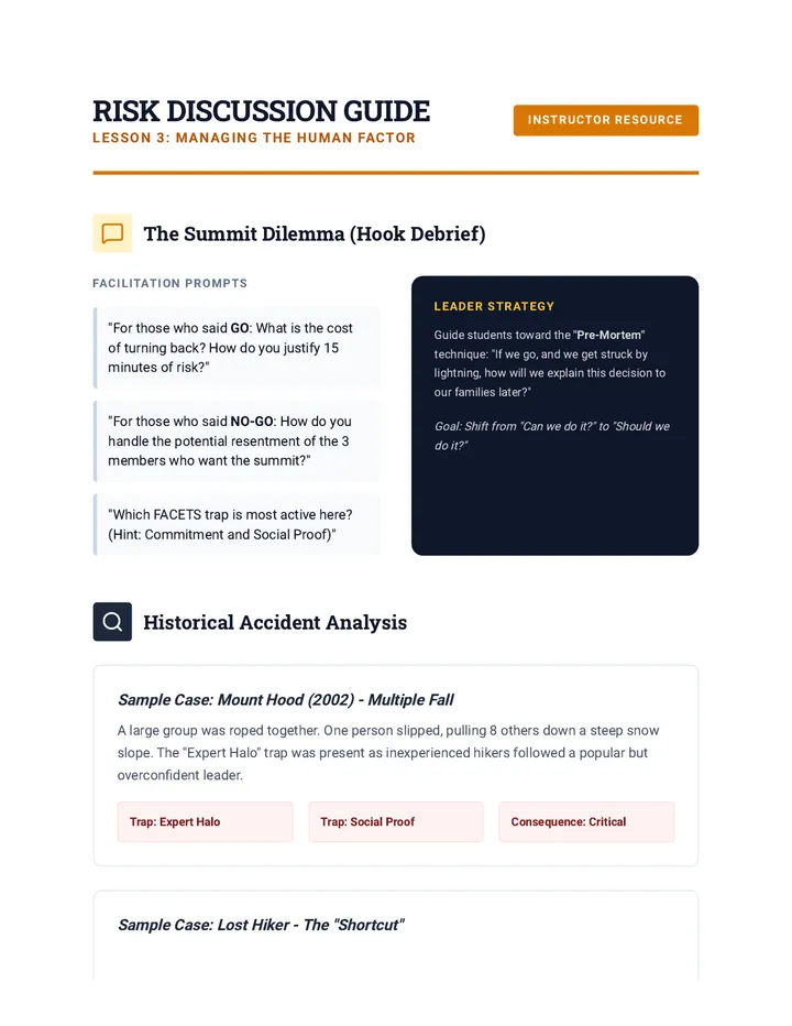 Risk Discussion Guide