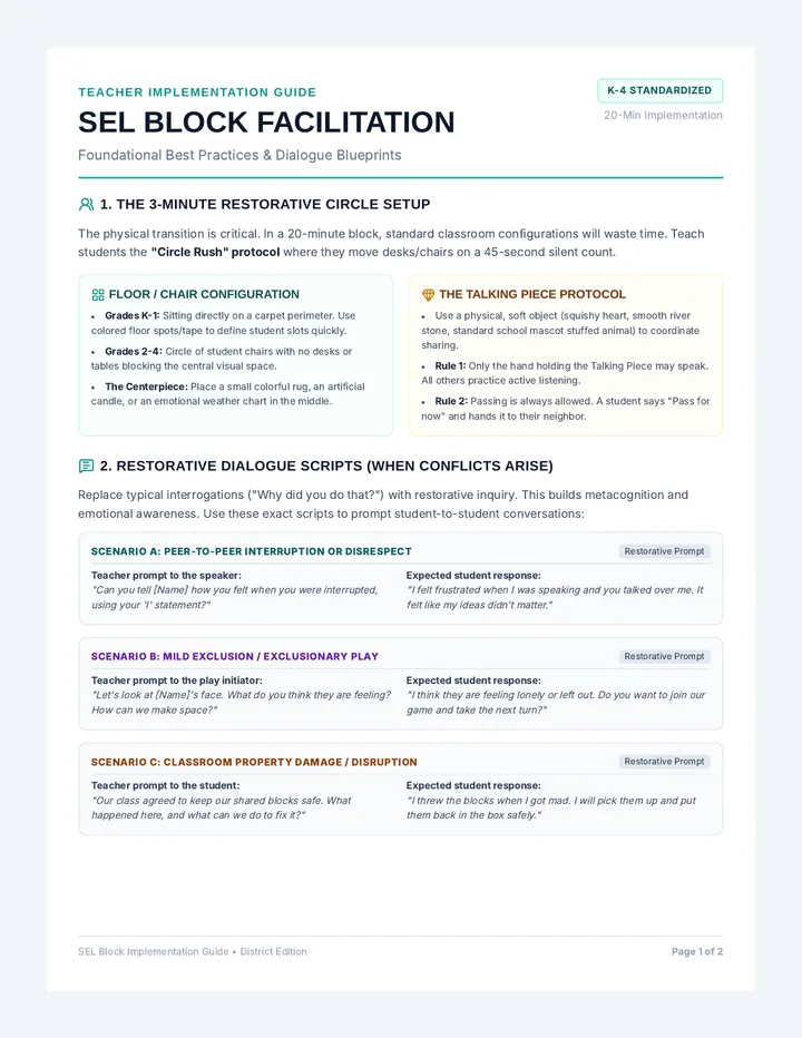 SEL Block Teacher Guide