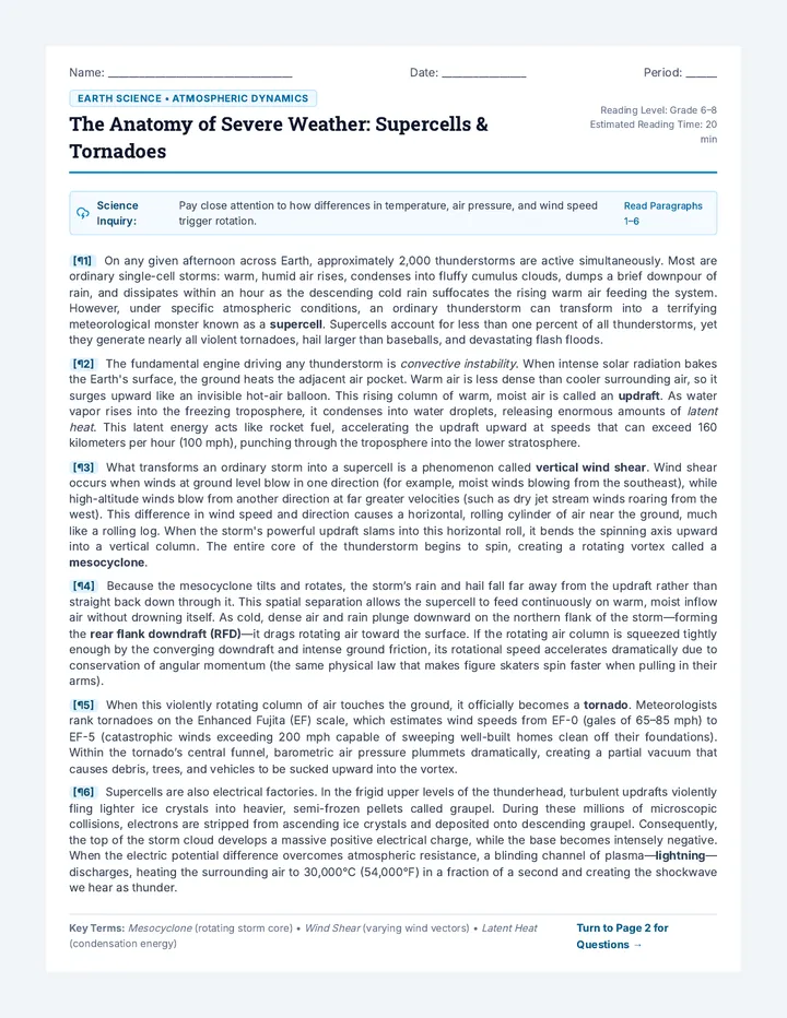 Supercell Science Passage Packet