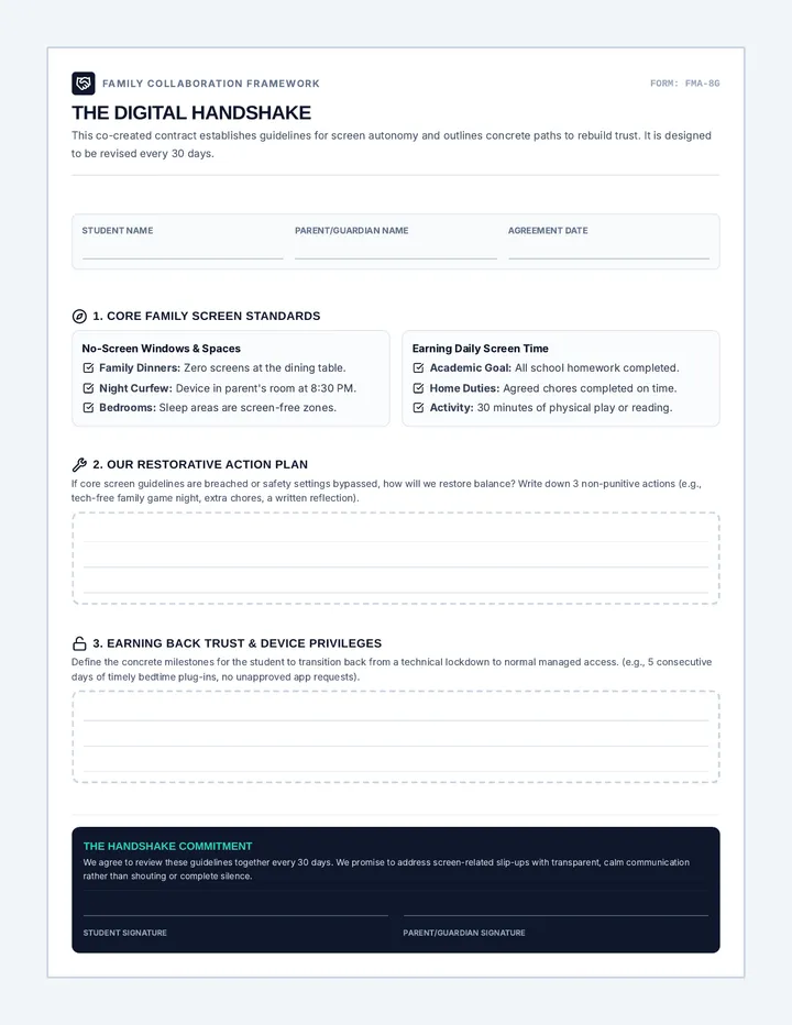 Family Media Agreement page 1