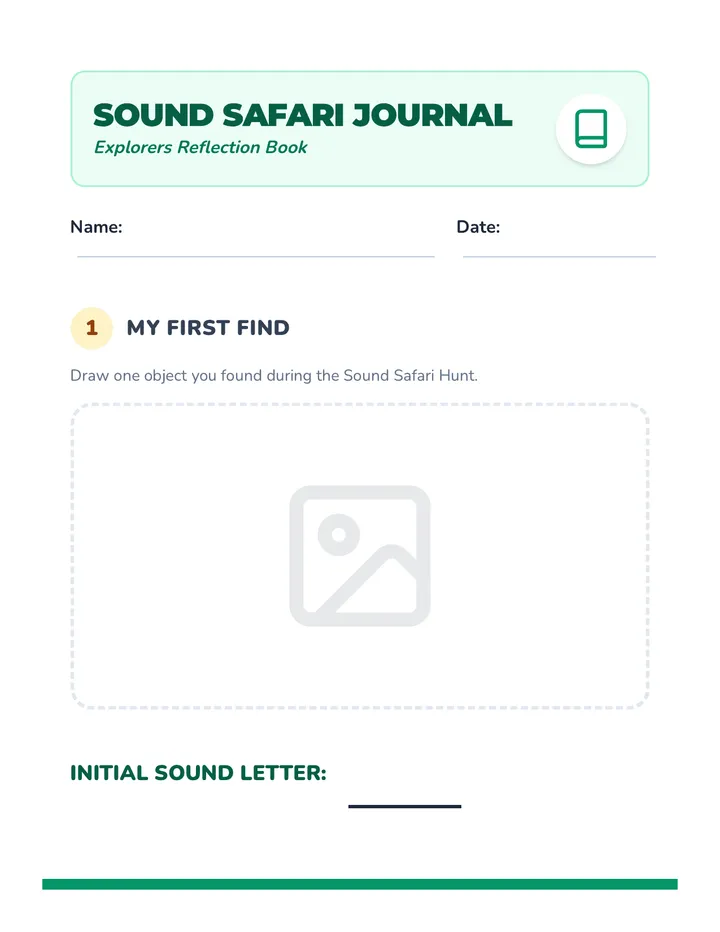 Sound Safari Journals Worksheet