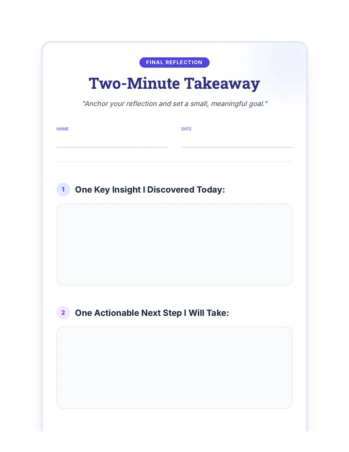 Two-Minute Takeaway Handout