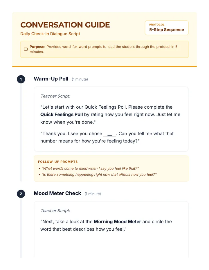 Check In Conversation Script