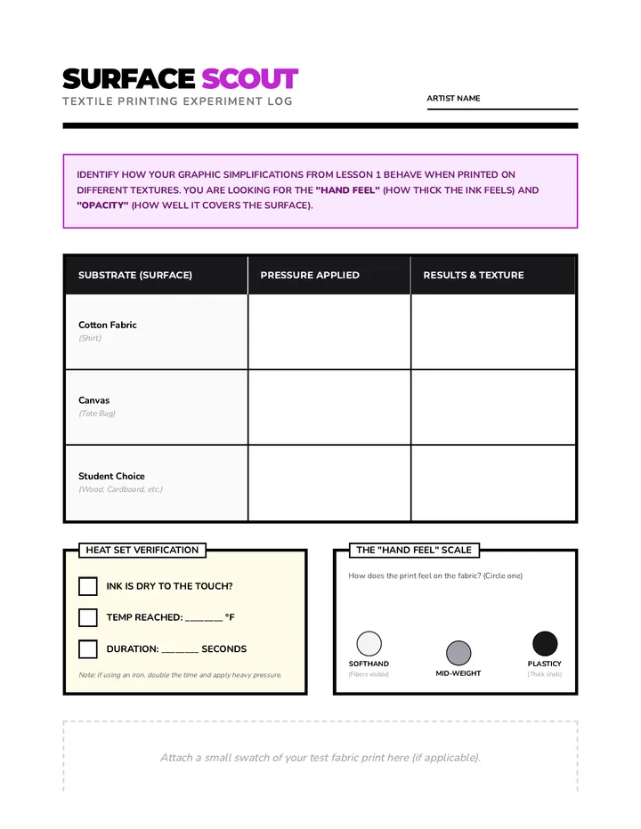 Surface Scout Log Sheet