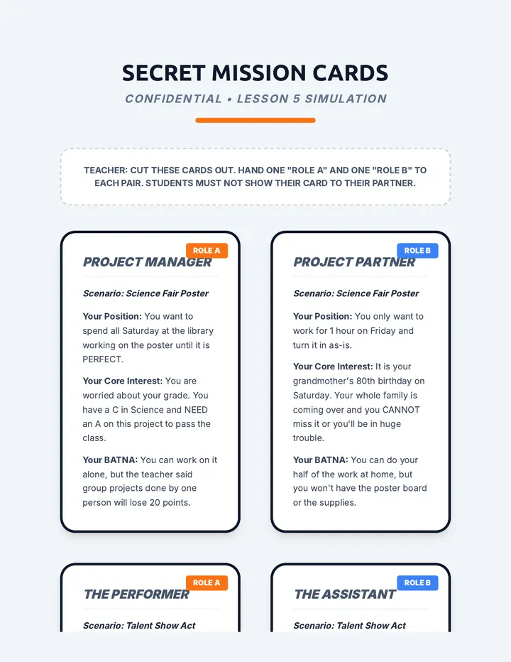 Secret Mission Cards