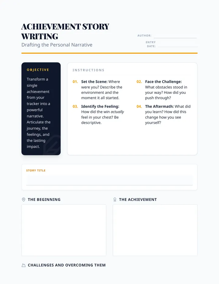 Achievement Story Writing Activity