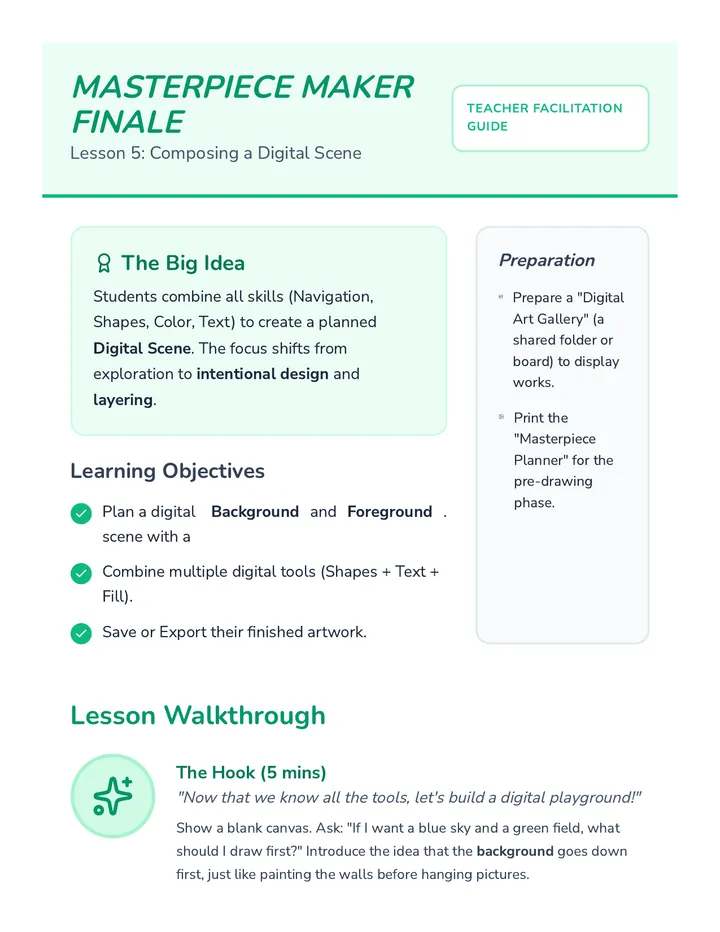 Masterpiece Maker Teacher Guide