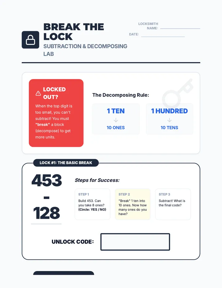 Break the Lock Worksheet