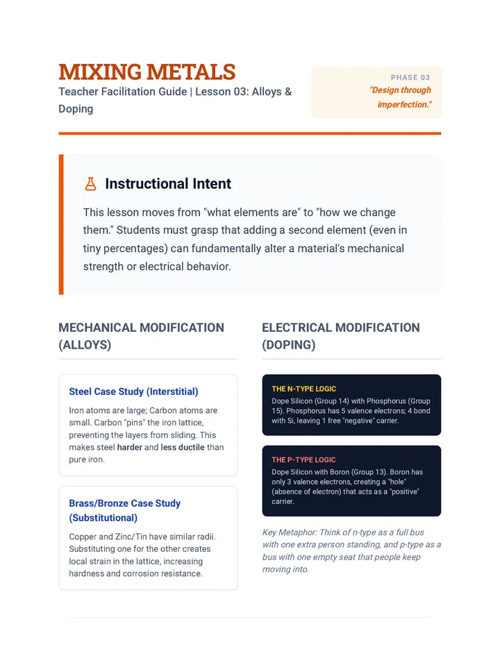 Mixing Metals Teacher Guide