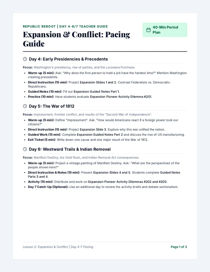 Expansion Teacher Guide