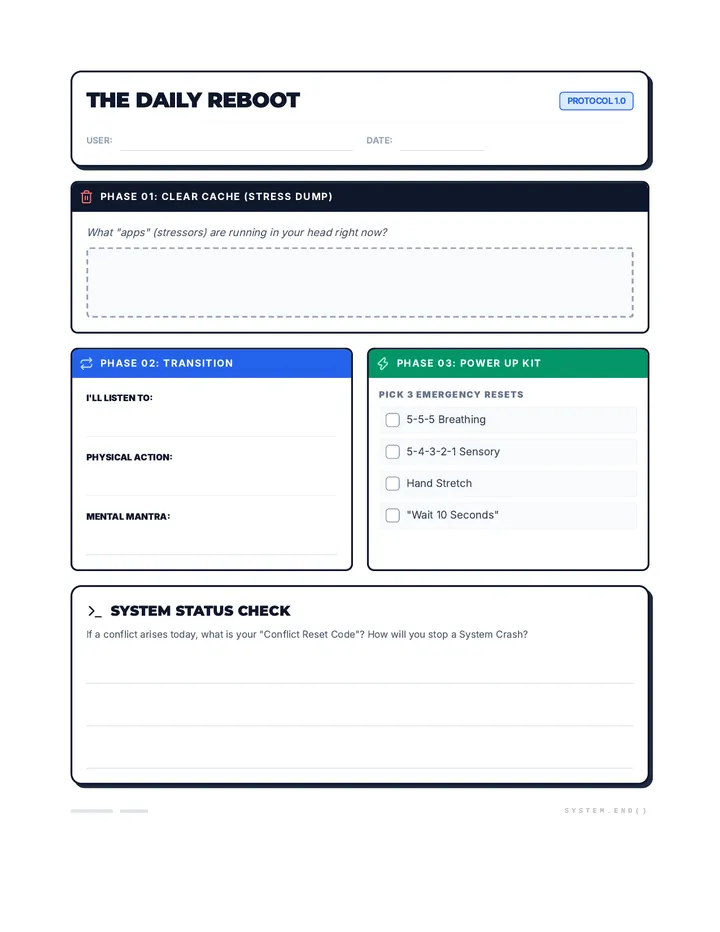 Daily Reboot Worksheet