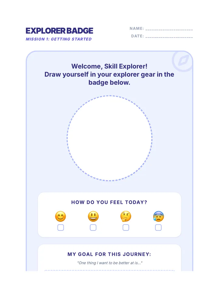 Explorer Orientation Worksheets