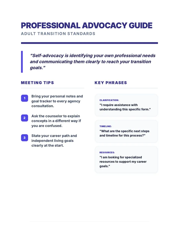 Professional Advocacy Guide Worksheet