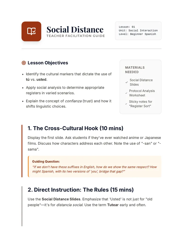 Formality Teacher Guide