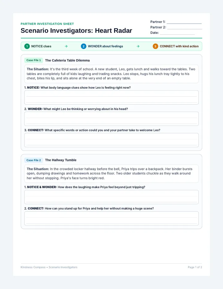Scenario Investigators Activity Sheet