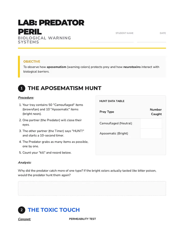 Predator Peril Lab Instructions