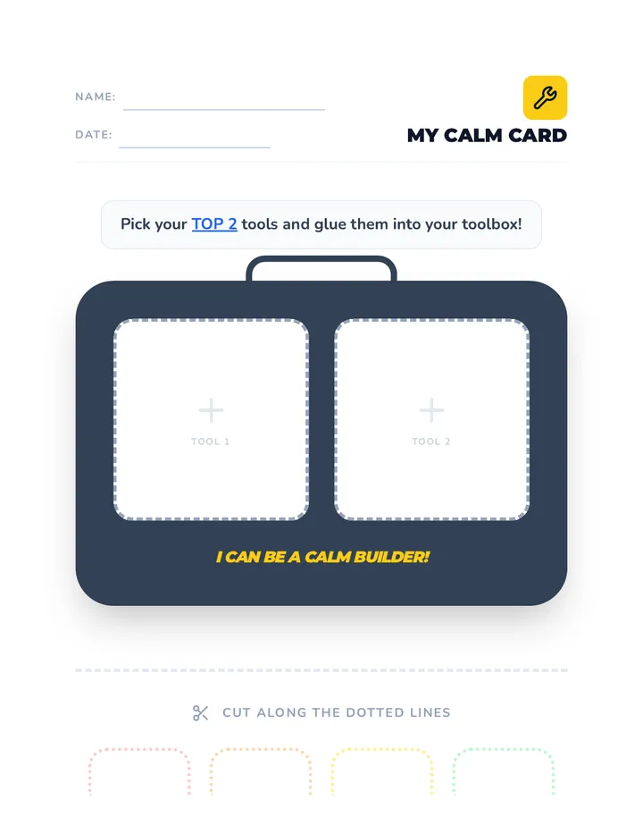 My Calm Card Activity