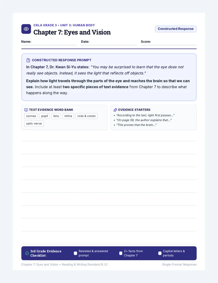 Unit 3 Chapter 7-Vision Evidence Prompt Worksheet