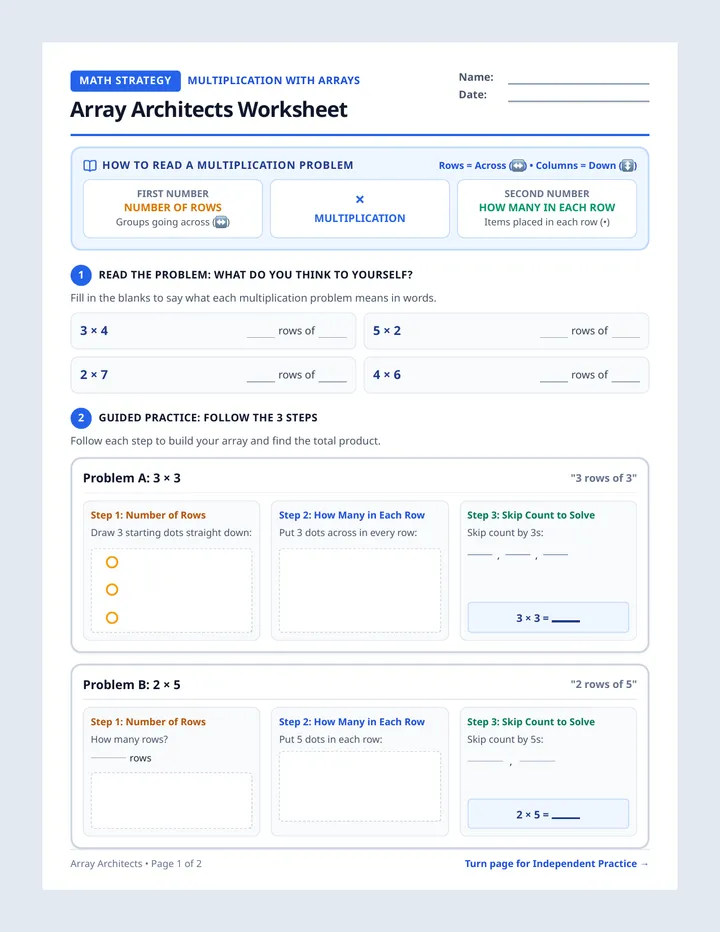Array Architects Worksheet