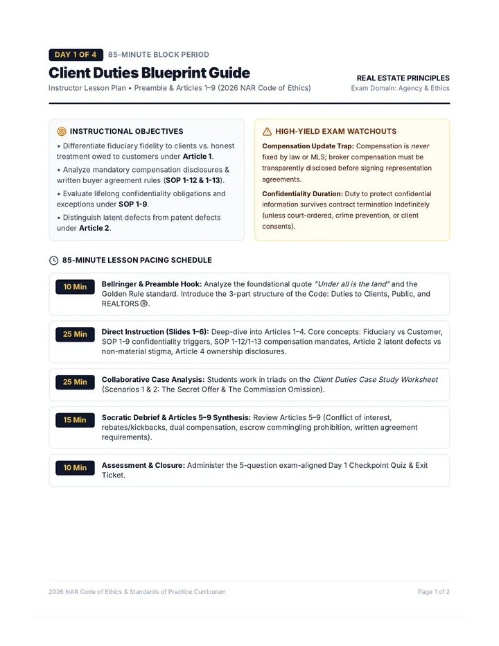 Client Duties Teacher Guide